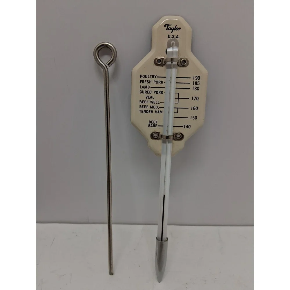 Vintage Taylor Roast Meat and Poultry Thermometer with Box Skewer Made in USA